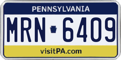 PA license plate MRN6409