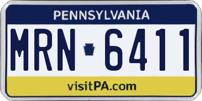 PA license plate MRN6411