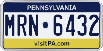 PA license plate MRN6432