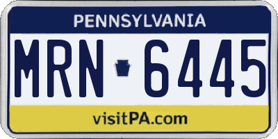 PA license plate MRN6445
