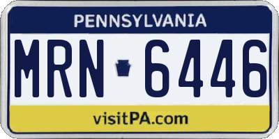 PA license plate MRN6446