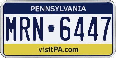 PA license plate MRN6447