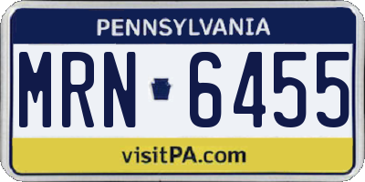 PA license plate MRN6455