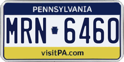 PA license plate MRN6460