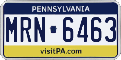 PA license plate MRN6463