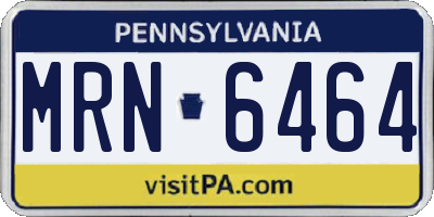 PA license plate MRN6464