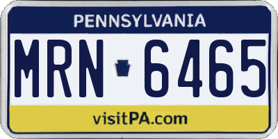 PA license plate MRN6465