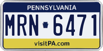 PA license plate MRN6471