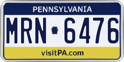 PA license plate MRN6476