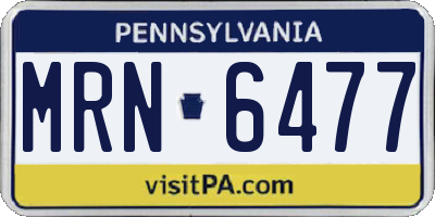 PA license plate MRN6477