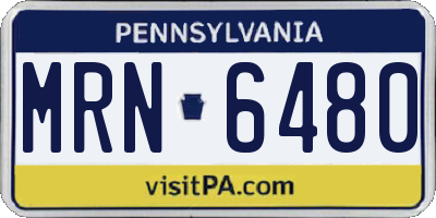 PA license plate MRN6480