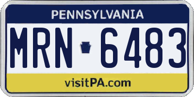 PA license plate MRN6483