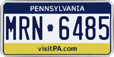 PA license plate MRN6485