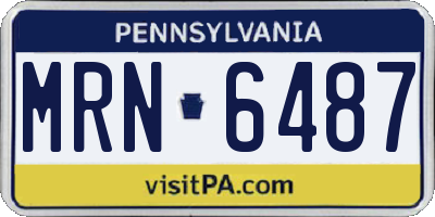 PA license plate MRN6487