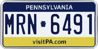 PA license plate MRN6491