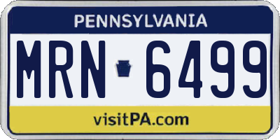 PA license plate MRN6499