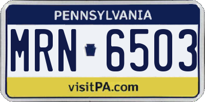 PA license plate MRN6503