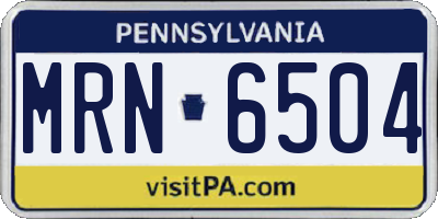 PA license plate MRN6504