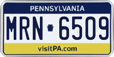 PA license plate MRN6509