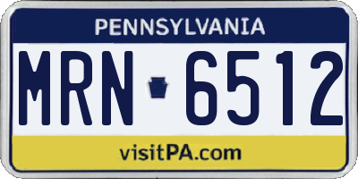 PA license plate MRN6512