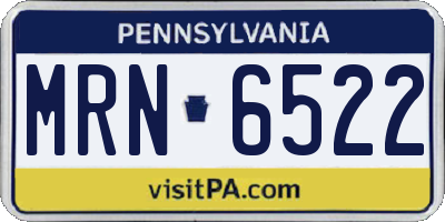 PA license plate MRN6522
