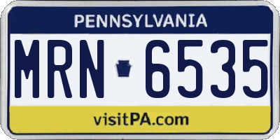 PA license plate MRN6535