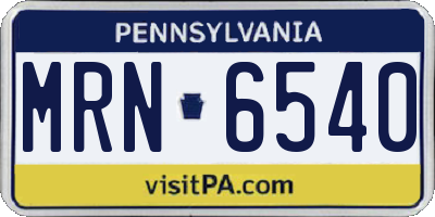PA license plate MRN6540