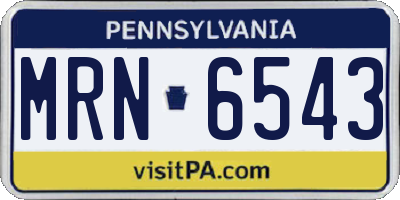 PA license plate MRN6543