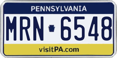 PA license plate MRN6548