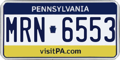 PA license plate MRN6553