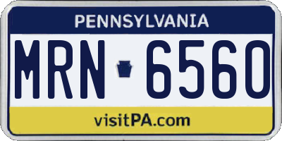 PA license plate MRN6560