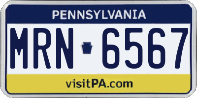 PA license plate MRN6567
