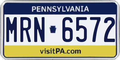 PA license plate MRN6572