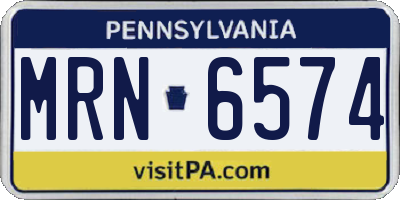 PA license plate MRN6574