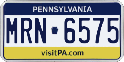PA license plate MRN6575