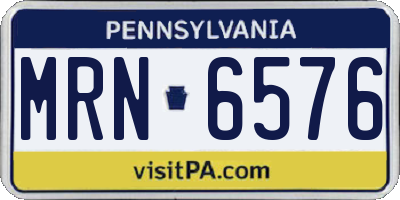 PA license plate MRN6576