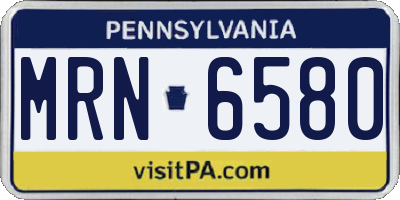 PA license plate MRN6580