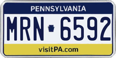 PA license plate MRN6592