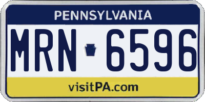 PA license plate MRN6596