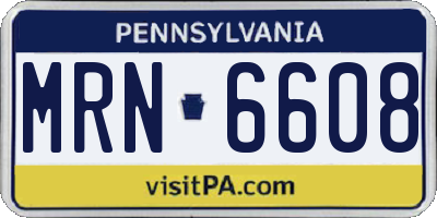 PA license plate MRN6608