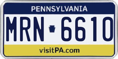 PA license plate MRN6610