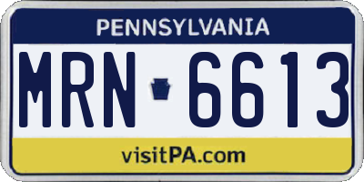 PA license plate MRN6613
