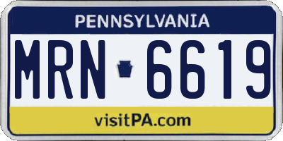 PA license plate MRN6619