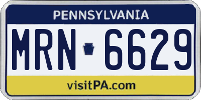 PA license plate MRN6629