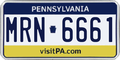 PA license plate MRN6661