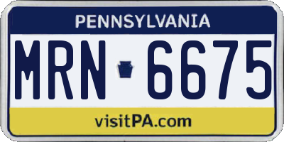 PA license plate MRN6675