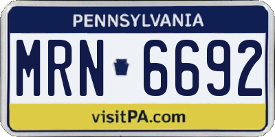 PA license plate MRN6692