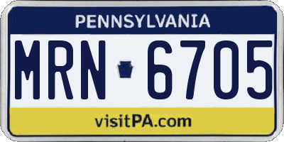 PA license plate MRN6705