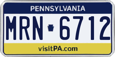PA license plate MRN6712
