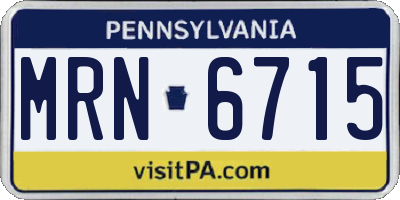PA license plate MRN6715